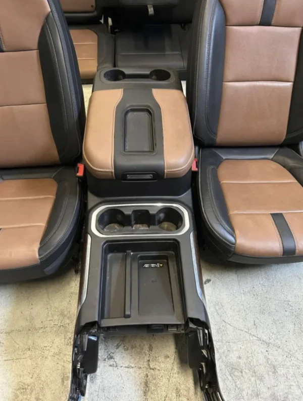 2019-2024 Chevy Silverado 1500/2500/3500 High Country Brown Leather Seats and Centre Console Set for Sale