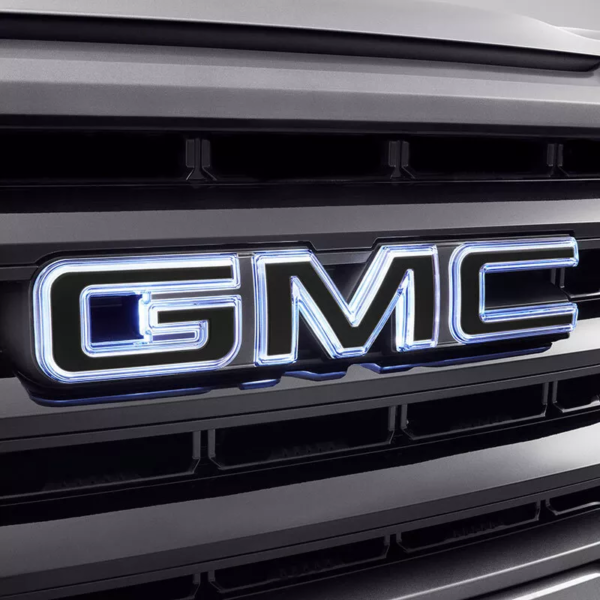 2019-2022 GMC Sierra Illuminated Front Grille Emblem Black OEM